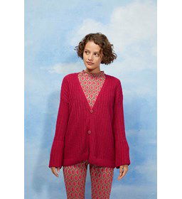 Damesvest met wijd uitlopende mouwen gemaakt van Lang Yarns Norma - Norma Color