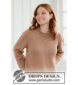 damestrui met kabels en rolhals van katoen gemaakt van Breinaalden zonder knop