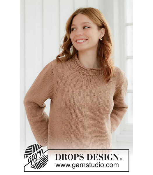 Breipatroon damestrui met kabels en rolhals van katoen