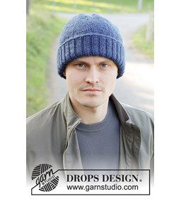 Herenmuts met rand gemaakt van Drops Alaska