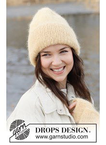 zachte muts met brede omslag in alpacawol