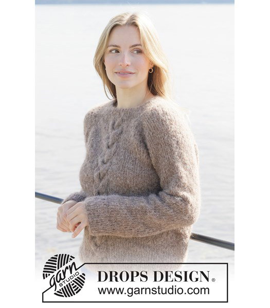 Breipatroon damestrui met kabels en raglan