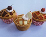 Viltnaald patroon Cupcake met framboos