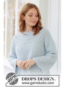 Luchtige gehaakte trui met kanten pas en picot details