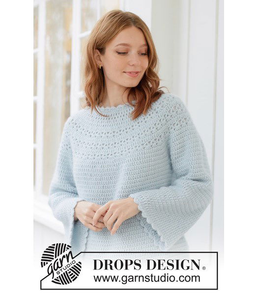 Breipatroon Luchtige gehaakte trui met kanten pas en picot details