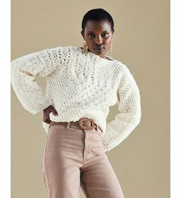 Damestrui met boothals gemaakt van Phildar Phil Looping