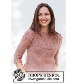 Damestrui Old Pink Road met driekwartmouwen gemaakt van Drops Merino extra fine