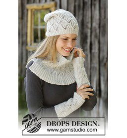 Set col, muts en polswarmer gemaakt van Drops Puna