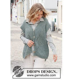 Dames vest gemaakt van Rondbreinaald nr 4,5