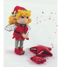 Elfje kerstroos gemaakt van Scheepjes Sweetheart soft