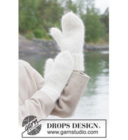 Luxe Wanten met DROPS Melody & Puna in Tricotsteek gemaakt van Drops Puna