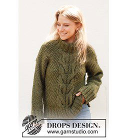 Damestrui met kabelpatroon en gerstekorrel gemaakt van Handwerk accesoires