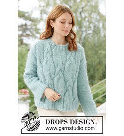 Oversized gebreide trui met kabels | Top-down patroon gemaakt van Breinaalden zonder knop