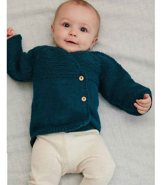 Breipatroon Babyvestje met brede overslag