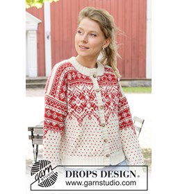 Nordic Flower Cardigan gemaakt van Drops Lima