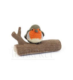 Vogel Roodborstje gemaakt van Scheepjes Catona 25 en 10 gram