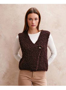 Mouwloos boucle vest