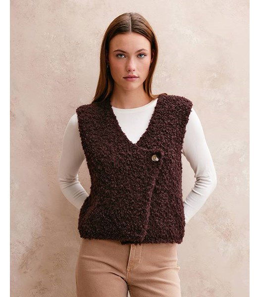 Breipatroon Mouwloos boucle vest