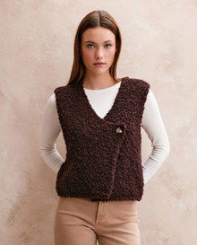 Mouwloos boucle vest
