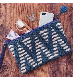 Handig tasje met mozaiekpatroon gemaakt van Rits deelbaar