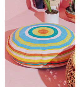 Vrolijke poef Cancun gemaakt van Pingouin Esterel