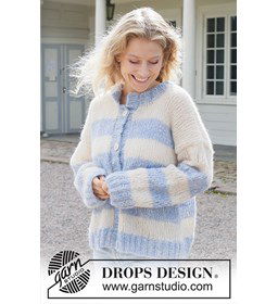 Skyline Serenade Cardigan gemaakt van Drops Brushed Alpaca Silk