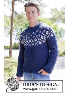 Grof gebreide herentrui met Noors inbreipatroonSnow