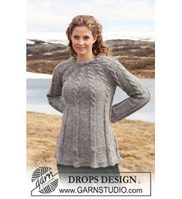 Trui met kabelmotief gemaakt van Drops Alpaca