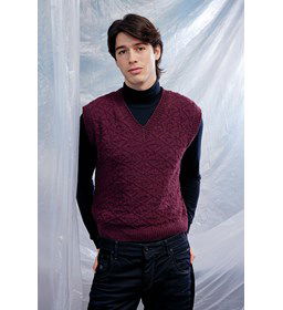 Herenspencer in pluspatroon gemaakt van Lang Yarns Cashmere Premium