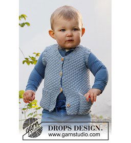 Kindervest gemaakt van Drops Merino extra fine