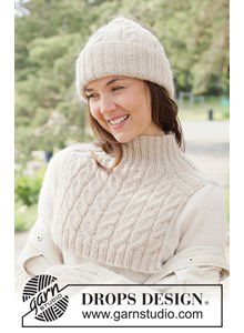 Gebreide muts en schouderwarmer in zachte DROPS Air