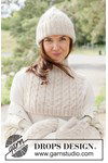 Breipatroon Gebreide muts en schouderwarmer in zachte DROPS Air van andere kant
