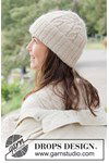 Breipatroon Gebreide muts en schouderwarmer in zachte DROPS Air van andere kant