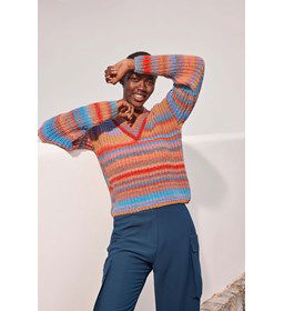 Damestrui met v-hals Lighthouse gemaakt van Boeken Lang Yarns