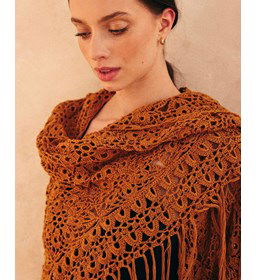 Driehoekige omslagdoek gemaakt van Phildar Phil Perle 5