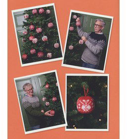 Kerstballen met jacquard patronen gemaakt van Drops Karisma