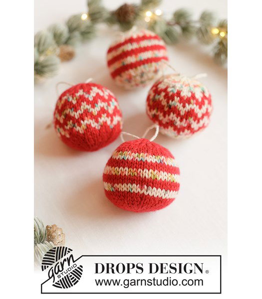 Breipatroon Gebreide kerstballen met Scandinavisch patroon