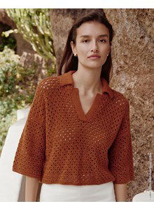 Damestrui met halssplit en kraagje