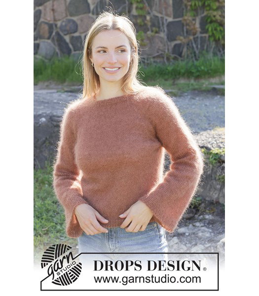 Breipatroon damestrui met raglan en klokmouwen