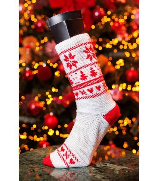 Haakpatroon kerstsokken Christmas with Love