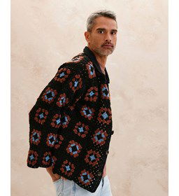 Geblokt herenjasje gemaakt van Phildar Phil Partner 3,5