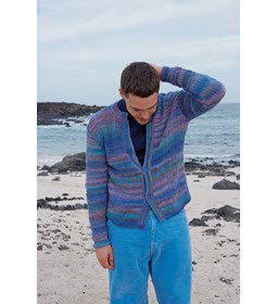 Herenvest in blokpatroon gemaakt van Lang Yarns Lovis