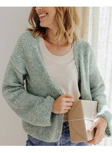 Damesvest in gerstekorrel- en tricotsteek