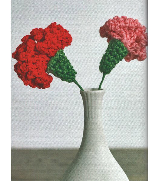 Haakpatroon anjers in vaas