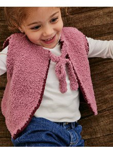 Breipatroon bodywarmer met striksluiting gemaakt van Phildar Phil Extra