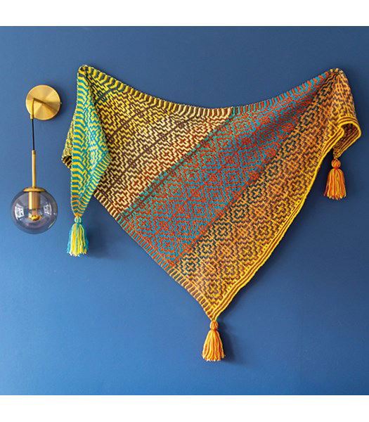 Breipatroon Omslagdoek met kleurenspel