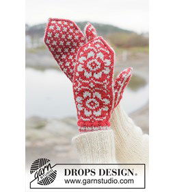 Festive Nordic Mittens gemaakt van Drops Lima