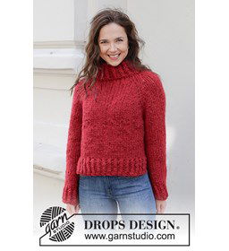 Damestrui met hoge kraag gemaakt van Drops Polaris