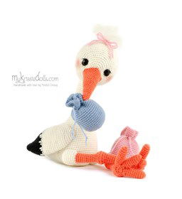 Knuffel ooievaar gemaakt van Durable Soqs