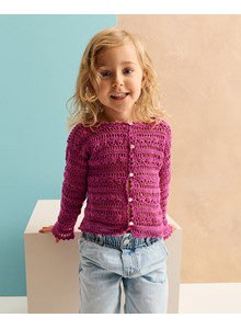 Haakpatroon kindervest in openhaakwerk gemaakt van Phildar Phil Soft Cotton